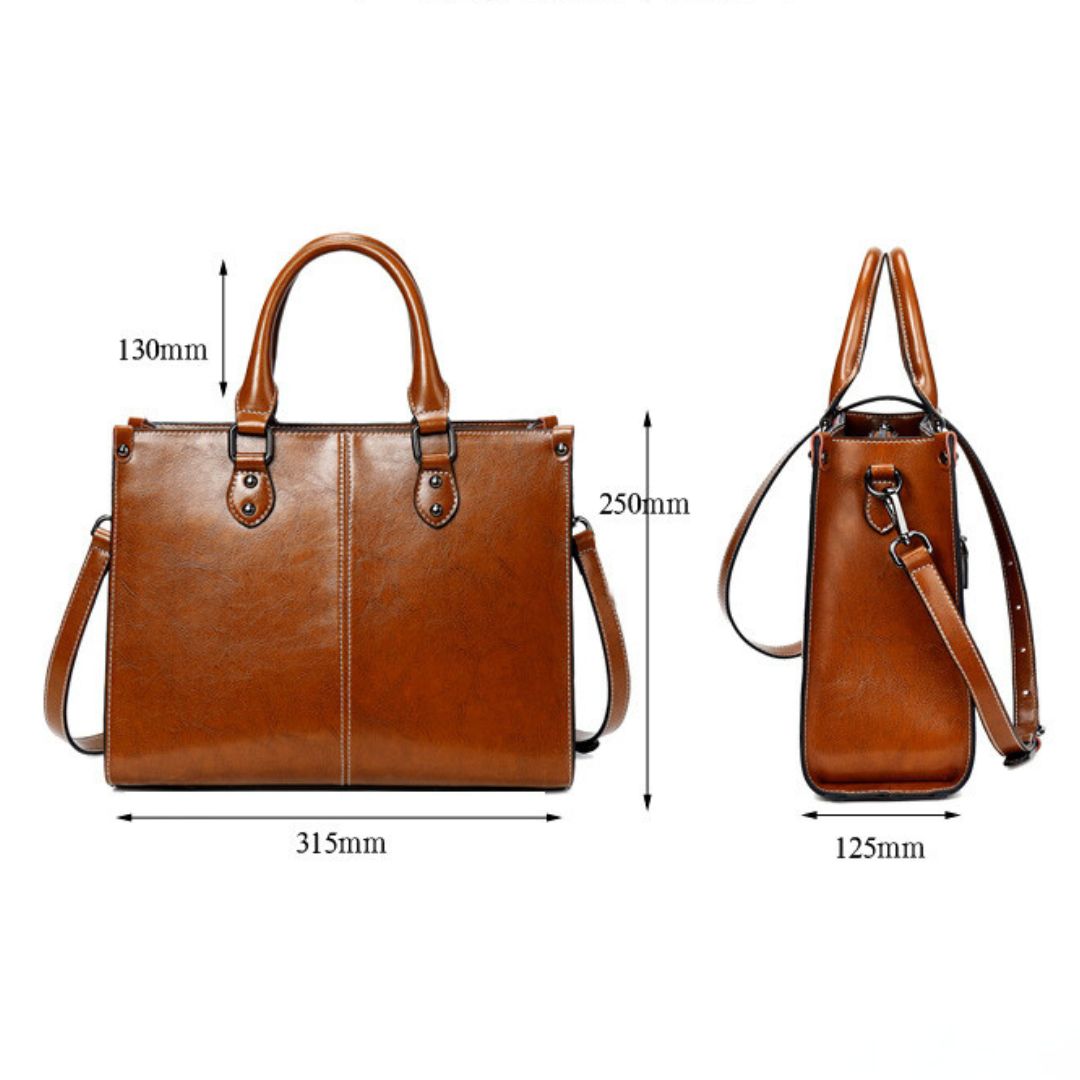 Stylish Oil Wax Stitching Genuine Leather Women's Bag – Sprinset