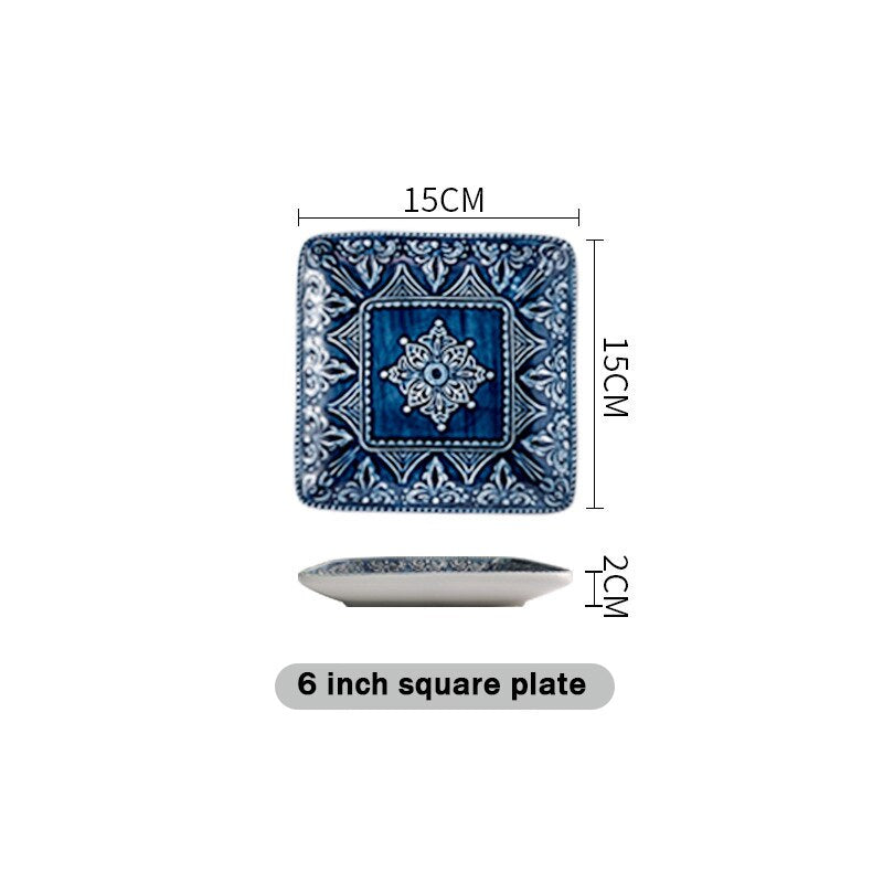 Blue Retro Ceramic Dinner Sets