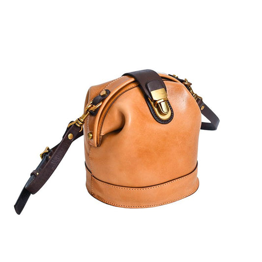 Handmade Genuine Leather Retro Bucket Bag