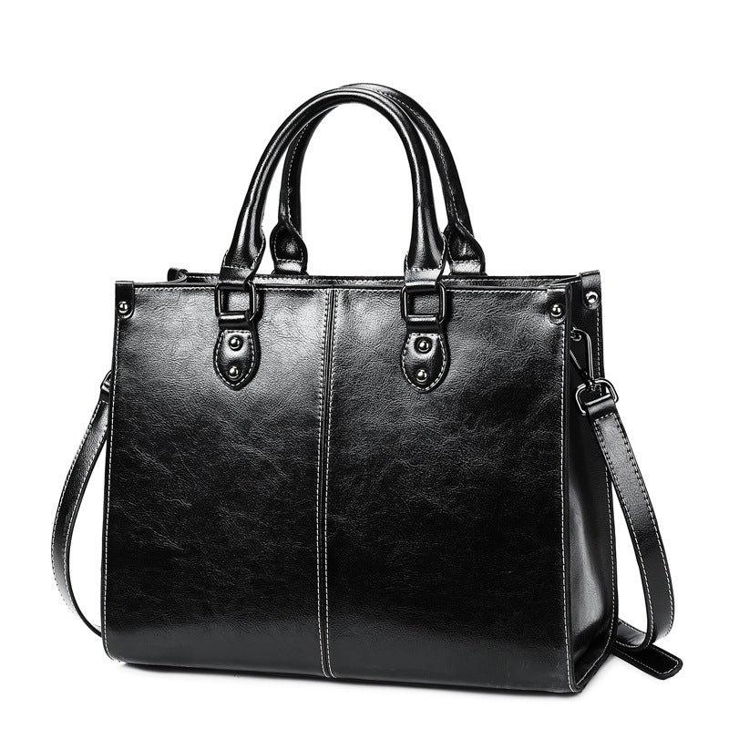 Stylish Oil Wax Stitching Genuine Leather Women's Bag – Sprinset