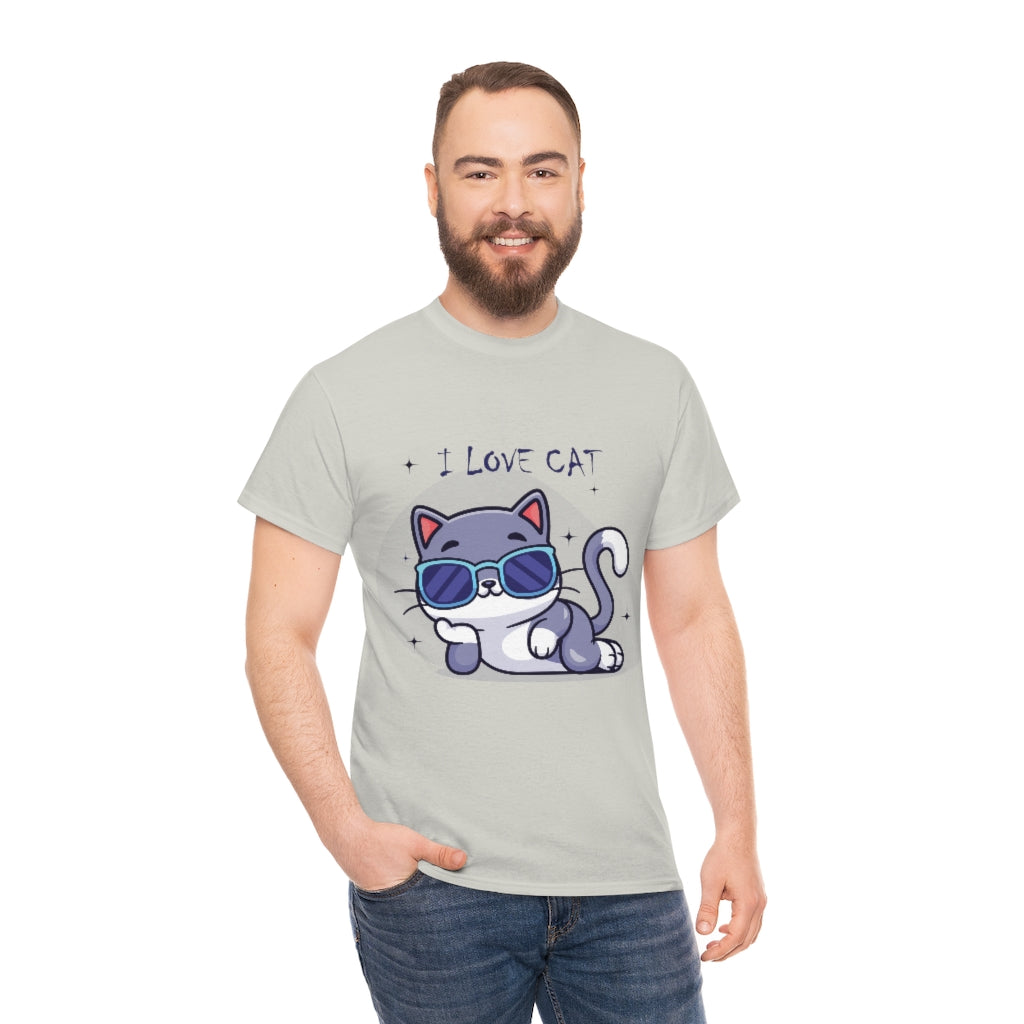 Cat Design Unisex Heavy Cotton Tee