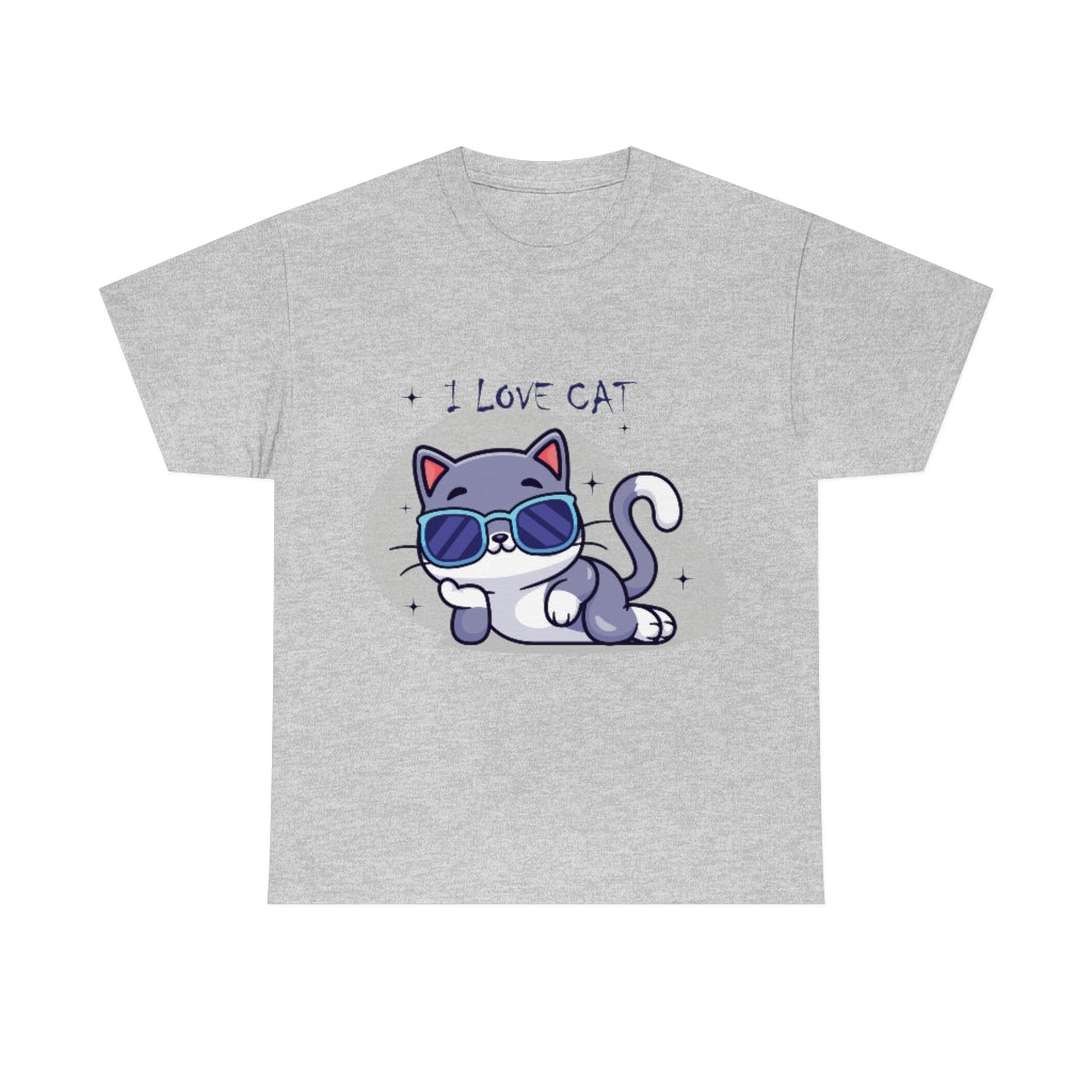 Cat Design Unisex Heavy Cotton Tee