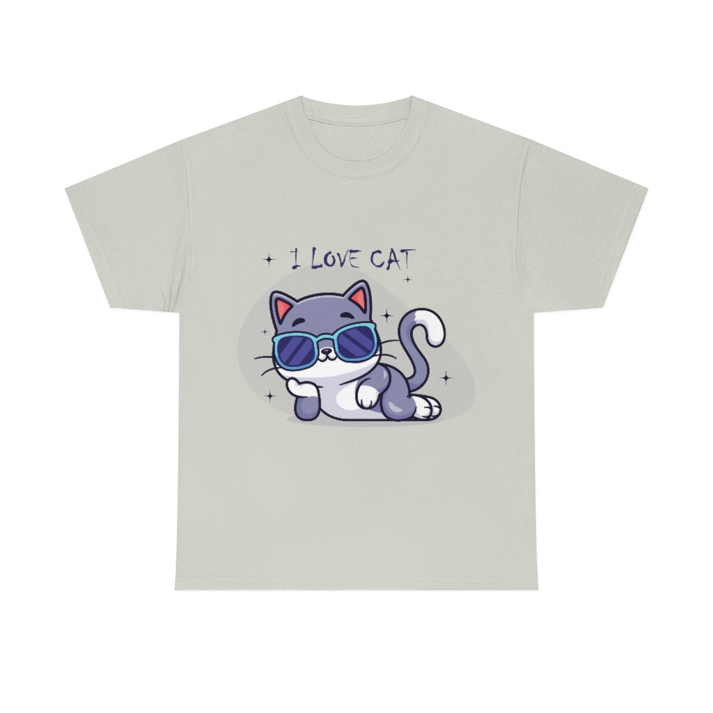 Cat Design Unisex Heavy Cotton Tee