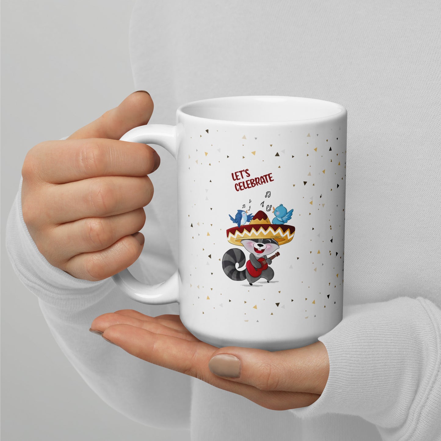 Celebrate White glossy mug