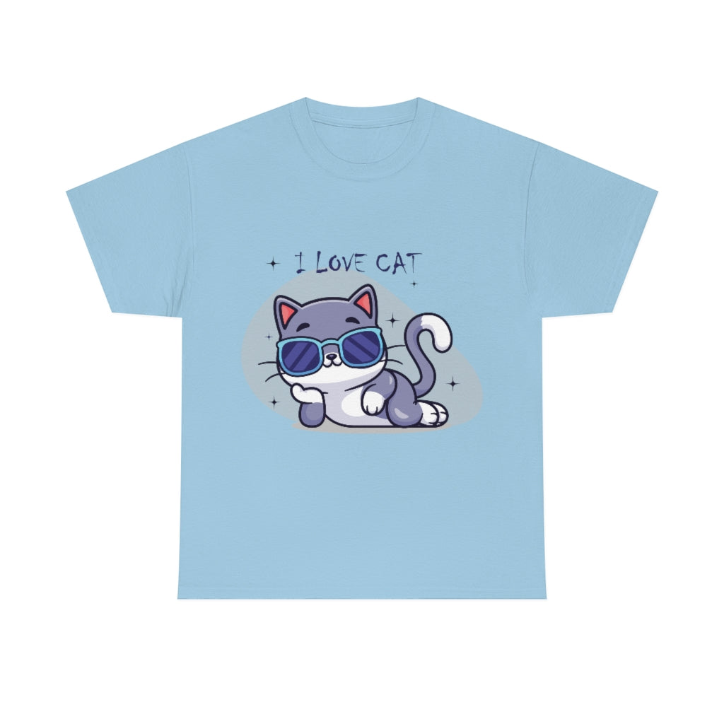 Cat Design Unisex Heavy Cotton Tee