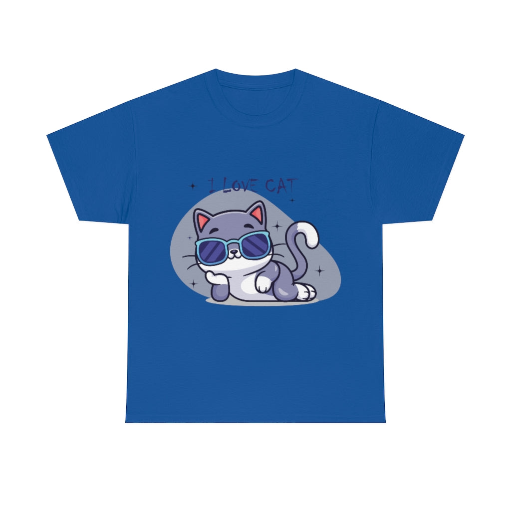 Cat Design Unisex Heavy Cotton Tee