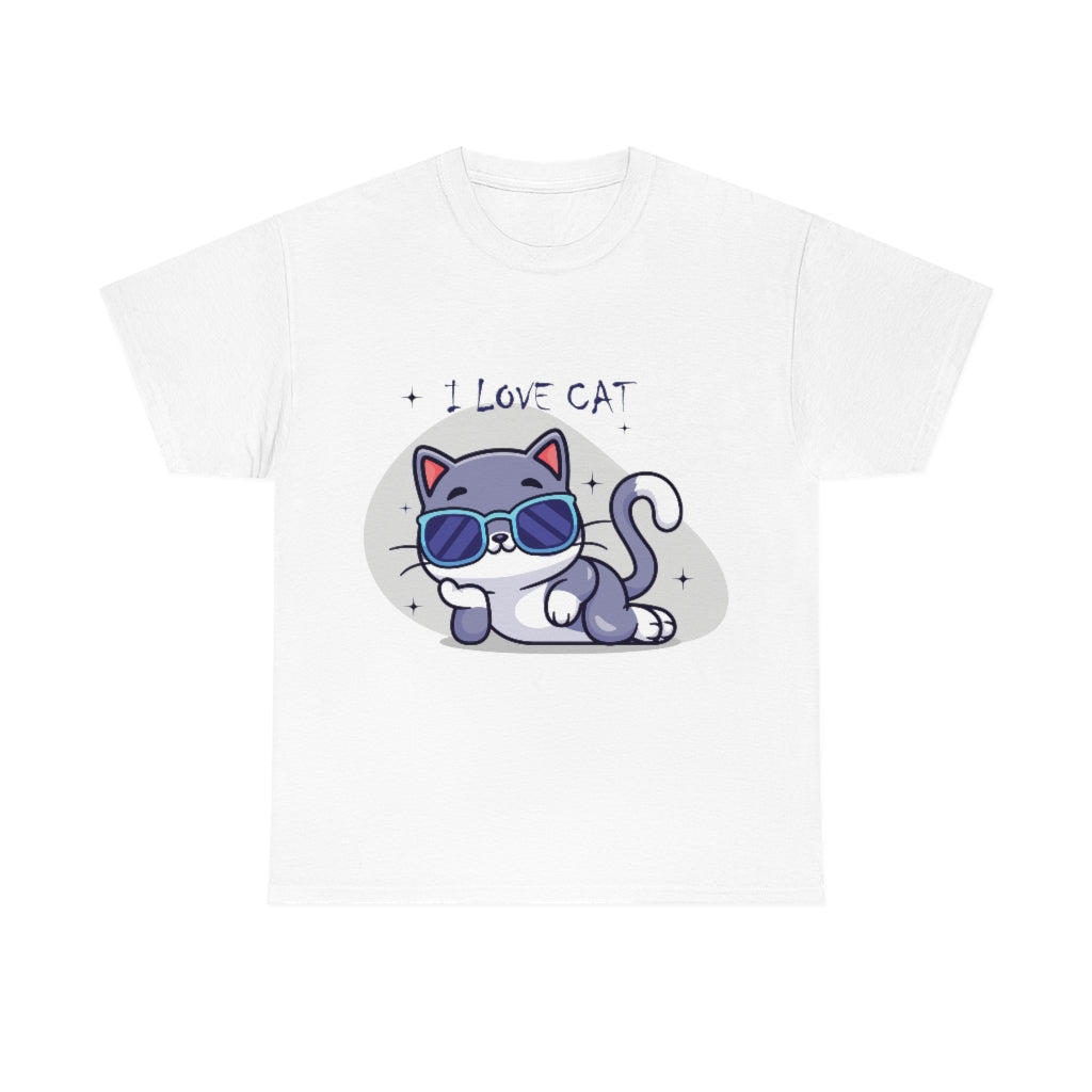 Cat Design Unisex Heavy Cotton Tee