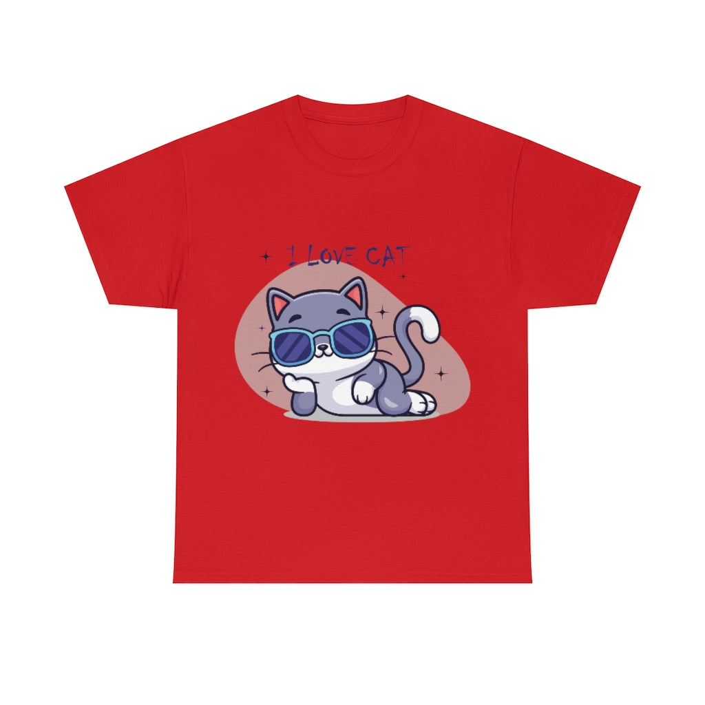 Cat Design Unisex Heavy Cotton Tee