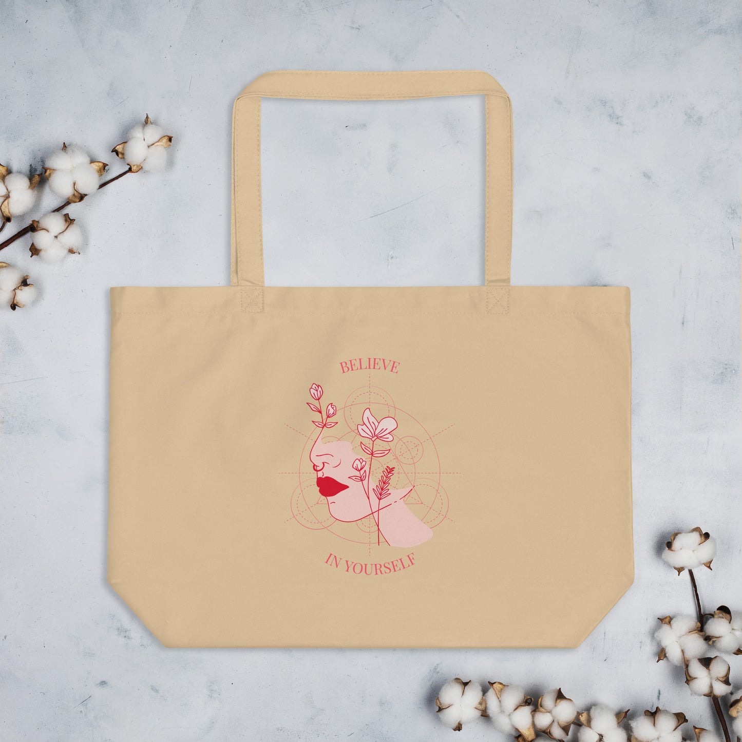 Large organic tote bag