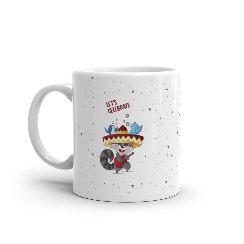 Celebrate White glossy mug