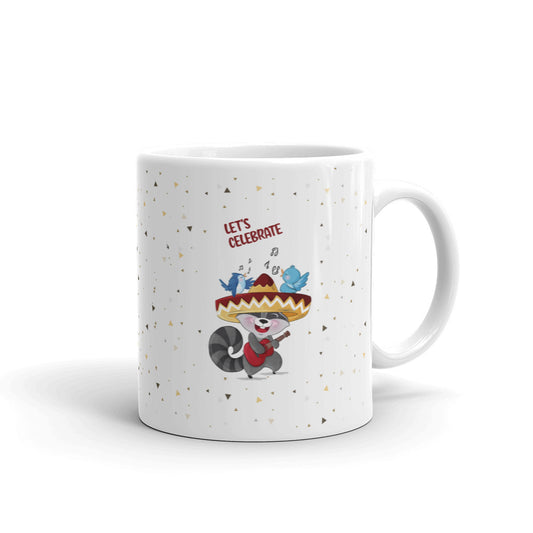 Celebrate White glossy mug