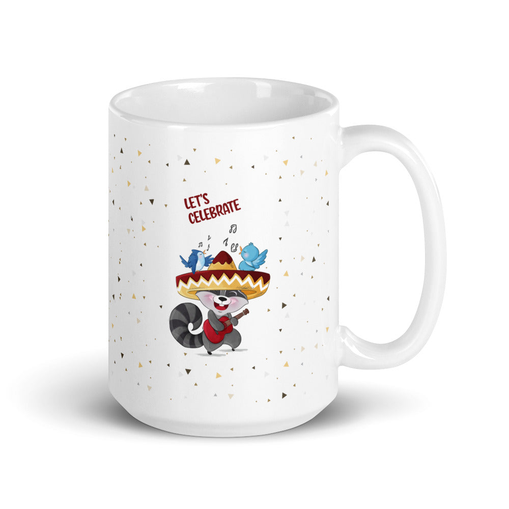 Celebrate White glossy mug